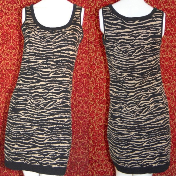 mac & jac Dresses & Skirts - MAC & JAC beige animal knit tank wiggle dress S✨